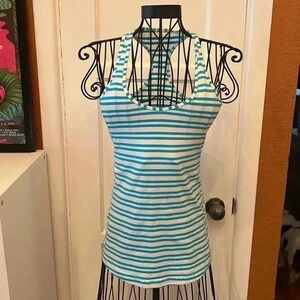 Lululemon Cool Racerback Twin Stripe Spry Blue-Sz 4